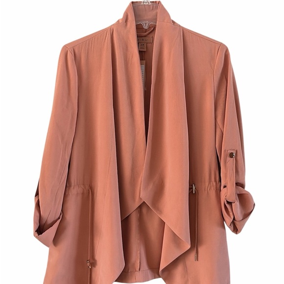 Amisu Jackets & Blazers - Amisu Women's Peach Blazer/Jacket Open Front Roll Tab Sleeves Size Small